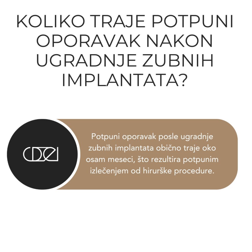 Koliko traje potpuni oporavak nakon ugradnje zubnih implantata?